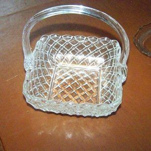 cut crystal dish with handle